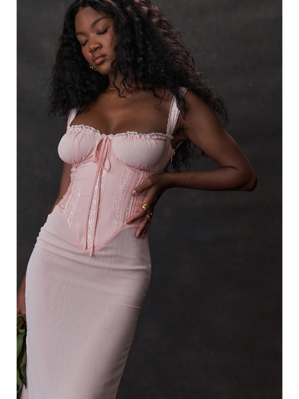 NEW House of CB Syrah Dress Soft Peach Medium